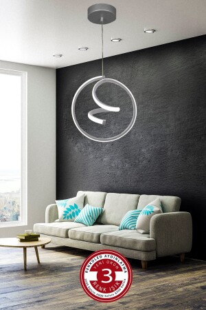 3 Color Illuminated Modern Pendant Lamp LED Chandelier Silver Gray Case Entrance-Hall-Room - Renkoled Aydınlatma