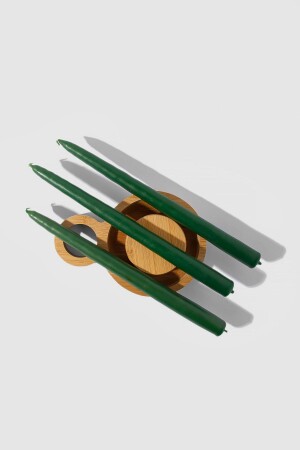 3 Green Candlestick Candle - Gizemli Home