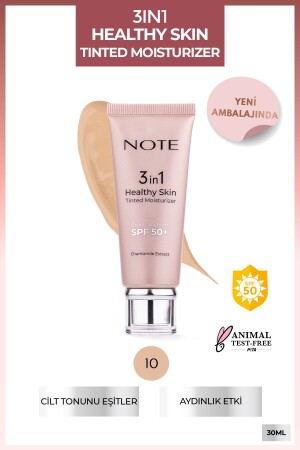 3 in 1 Healthy Skin Tinted Moisturizer Renk Ton Eşitleyici 50 SPF- Aydınlatıcı Krem - Note Cosmetics