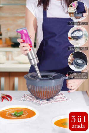 3 in 1 Multi-Purpose Mixer Bowl - Strainer - Bowl - Homeniva