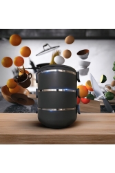 3 Katlı Sızdırmaz Yemek Termosu Modern Sefer Tası Özel Seri Özel Renk) Tek Kişilik Hacimi Vardır Exclusivepot - Davet