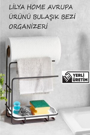 3 Layer Dish Cloth Drying Paper Towel And Dish Sponge Organizer European Product LİLYARVALE0001 - Lilya Home