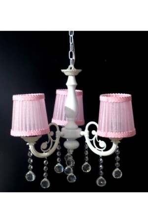3 Lü Pembe Başlıklı Taşlı Salon Oturma Yatak Çocuk Odası Avizesi 333322220 - TEKAY AYDINLATMA