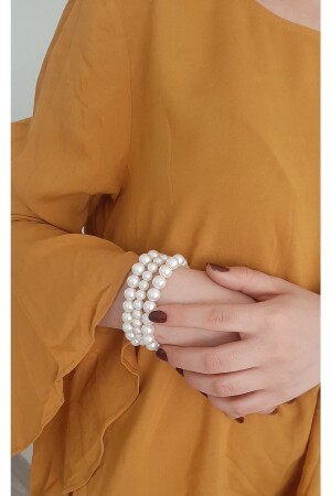 3 مادة من نوع MNZ 3 سوار مع لؤلؤ اصطناعية 2 كبيرة 1 صغيرة - Smy Bag