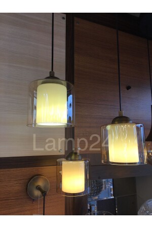 مصباح العدس 3 قطع MNZ-Eve شمعة عصرية - تفاصيل قديمة و زجاج العسل TR01-02-03 - Lamp24
