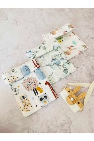 3 Multi-Purpose Muslin Cloth Cover Blanket 3pcs muslin - JUNİPERUS