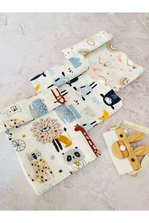 3 Multi-Purpose Muslin Cloth Cover Blanket 3pcs muslin - JUNİPERUS