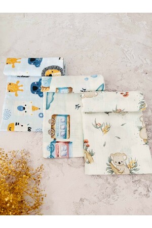 3 Multi-Purpose Muslin Cloth Cover Blanket 3pcs muslin - JUNİPERUS
