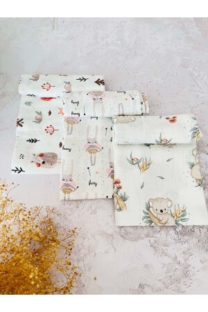 3 Multi-Purpose Muslin Cloth Cover Blanket 3pcs muslin - JUNİPERUS