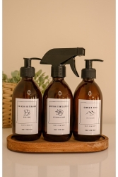 3 Pack 250 Ml Dishwashing Detergent, Bleach and Kitchen Cleaner Amber Glass Bottle Soap Dispenser SZYPSAKFMCXGD-250-S2 - GÖKÇEHOME