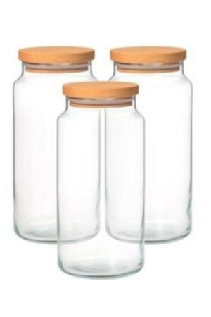 3 Pack Jar with Wooden Lid - Jumbo Size serfbz3 - FBZhome