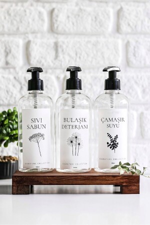 3 Pack Transparent Plastic Bottle with Stand 500 ml Flower Water Water Plastic Transparent With Stand - LALEZEN HOME