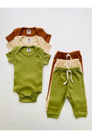 3-Piece 100% Cotton Short Sleeve Baby Body Pants Set - Efu Baby