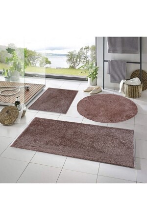 3-Piece Bathroom Rug Plush Fleece Carpet Toilet Seat Set Brown 50x90--50x60---50x50(round) ALGOB85 - ALgorand Home