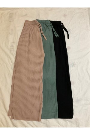 3-Piece Black - Water Green - Skin Women's Corduroy Comfortable Pants & Tracksuit, Casual Comfortable Home Wear Pajamas K0109-0010 - Asel