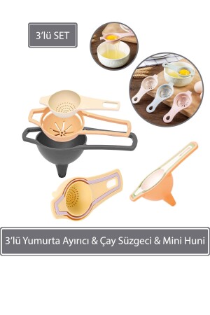 3 Piece Egg Separator & Tea Strainer & Mini Funnel - Sunplast