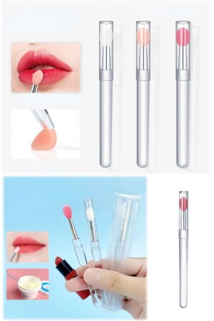 3-Piece Eye-Lip-Nail Makeup Brush New Generation- Multi-Functional Soft Silicone Applicator Set - Nera Classy