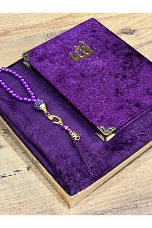 3-Piece Gift - Dowry Box - Mevlut Box - Bundle - Bridal Bundle, Flamed Prayer Cloth, Yasin Rosary Set - Ayhanhome