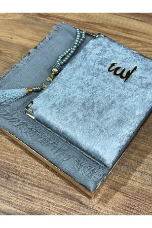 3-Piece Gift - Dowry Box - Mevlut Box - Bundle - Bridal Bundle, Flamed Prayer Cloth, Yasin Rosary Set - Ayhanhome