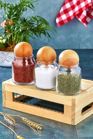 3-Piece Glass Jar Spice Jar Set with Ball Lids FBZ-3-2C - FBZhome