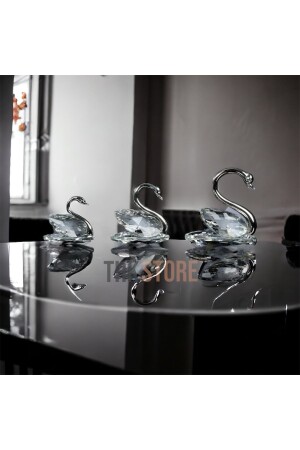 3-Piece Glass Swan with Metal Neck - Thk Store