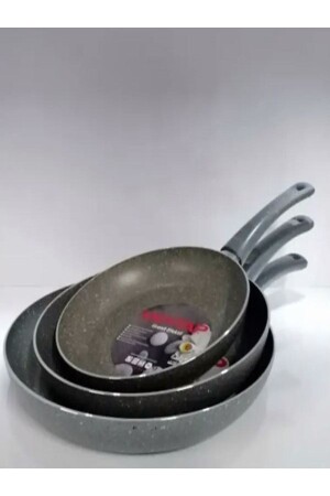 3 Piece Granite Pan Set 24-26-28 Cm Gray Color TYC00603083179 - Mehtap
