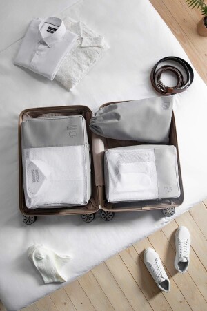 3-Piece Gray Suitcase Organizer Suitcase Organizer Set - Ocean Home Textile