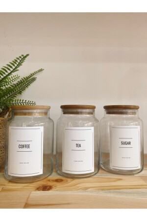 3 Piece Kitchen Set ''Coffee - Tea - Sugar'' 800 Ml BSRN-T08 - SİDERDESİGN