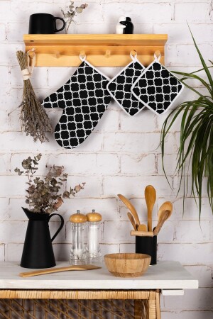 3-Piece Kitchen Set with Oven Mitts and Pot Holders & 220 Degree Heat Resistant - Morlay