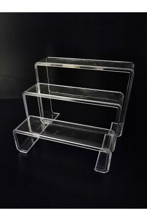 3 Piece Ladder Stand - Shoe Stand - 3 Piece Stand Set Plexi Transparent - Özfiliz Mağaza Ekipmanları