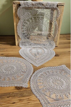 3 Piece Living Room Coffee Table Set Gray - Çt Çeyizci Tekstil