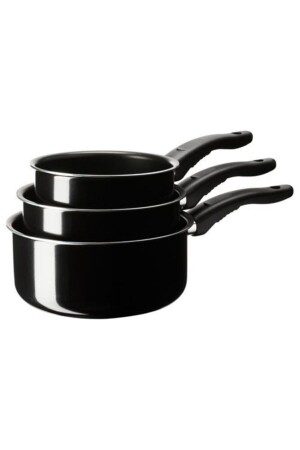 3-Piece Mini Pots, Black, teflon, non-stick Sauce Pot Meridyendukkan Small Useful Sauce Pot - IKEA