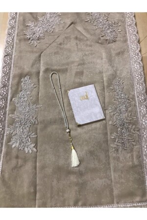 3 Piece Mink Soft Dowry Prayer Rug Set Prayer Rug Set - Lamazihome