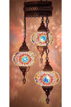 3-Piece Mosaic Pendant Lamp Chandelier Authentic Bohemian DEZ3LÜAVİZE - DezHome