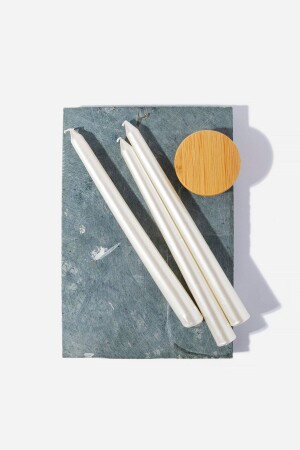 3 Piece Mother of Pearl Candlestick Candle - Gizemli Home