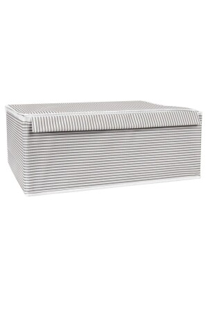 3-Piece Multi-Purpose Box Plinth Gray Striped 50x40x19 Cm - Alas