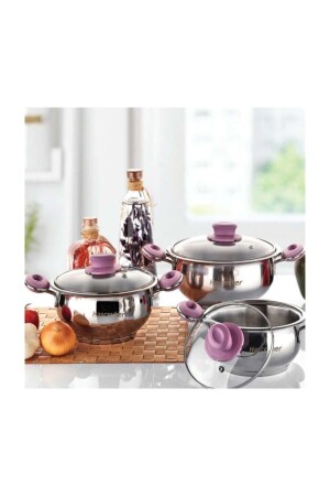 3-Piece Pot Set 6 Pieces Begonia 26010757 - Hascevher