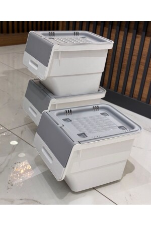 3-Piece Potato and Onion Basket White-Grey - Onedekor