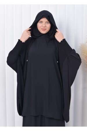 3 Piece Set Hijab Bed Sheet Black - Standard Size, Hooded Veil 824 sh0082402100 - SHEHBA