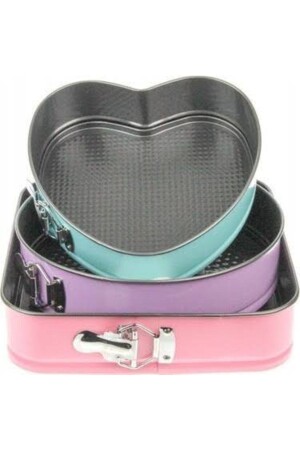 3-Piece Springform Cake Mold Square-round-heart 3-Piece - New Life