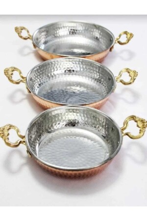 3 Piece Thick Copper Fried Egg Thick Pan Set 16-18-20 Cm 1014 - sedef house