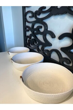 : 3-Piece Wicker Basket - Towel Basket - Kitchen and Bathroom Organizer - Multi-Purpose Basket Set - - Glass Home