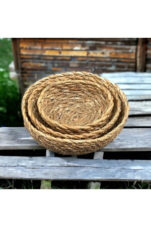 3 Piece Wicker Round Basket Organizer Mini Size - Yzhome