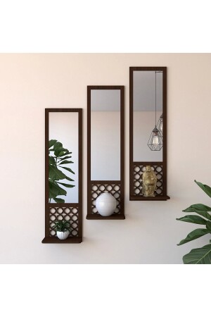 3-Piece Wooden Wall Ornament Shelf Moroccan Themed Wall Decor - Ahwall Woodworking