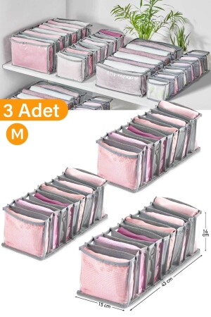 3 Pieces - 11 Compartment Transparent Drawer Organizer – Medium SER146-3A - Serstil