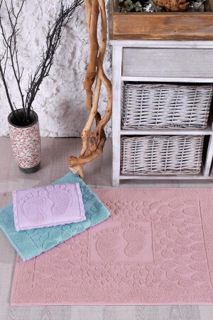 3 Pieces 50x70 Cm Foot Towel Set 153-99-0079 - Binnur Home
