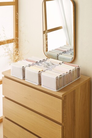 3 Pieces 8 Compartment Cabinet Drawer Accordion Type Folding Laundry Organizer - Ocean Home Textile
