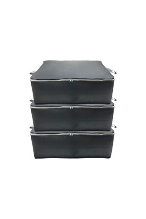 3 Pieces Anthracite Base Base and Sofa Bed Type Storage Bag 62 X 44 X 22 Cm XLarge - Balkan Room
