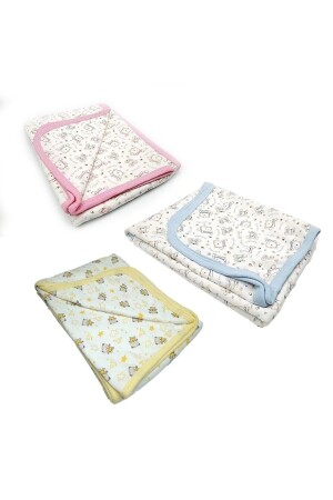 3 Pieces Baby Single Layer Quilted Swaddle Blanket 80*90 Cm EB-81822008 - ENİA BABY