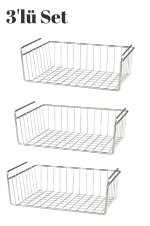3 Pieces Inside the Cabinet Kangaroo Shelf Steel Basket Hanging Shelf Organizer Basket Under Shelf Basket - Felix Express